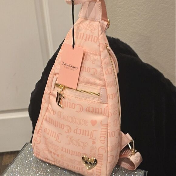 Juicy Couture Logo Material Girl Sling Bag- Powder Blush - Picture 6 of 11